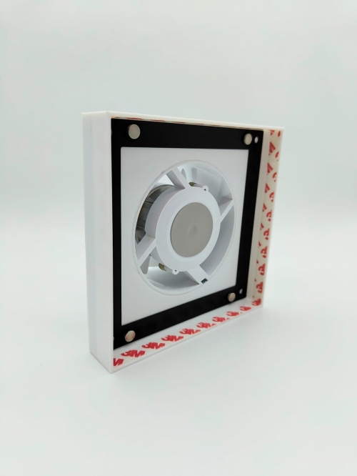 Теневой магнитный диффузор с вентилятором квадрат для натяжных потолков 150x150/100 мм